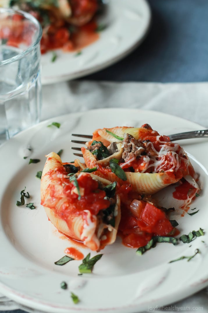 Stuffed Shells With Ground Beef
 Easy Stuffed Shells with Ground Beef Spinach and Mushrooms