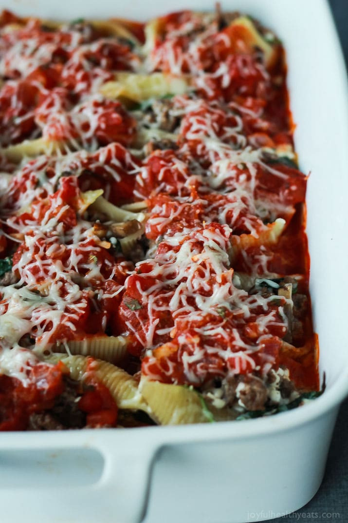 Stuffed Shells With Ground Beef
 Easy Stuffed Shells with Ground Beef Spinach and Mushrooms