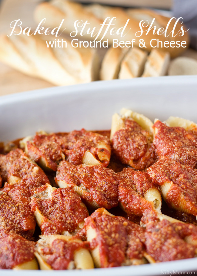 Stuffed Shells With Ground Beef
 Stuffed Shells with Ground Beef & Cheese