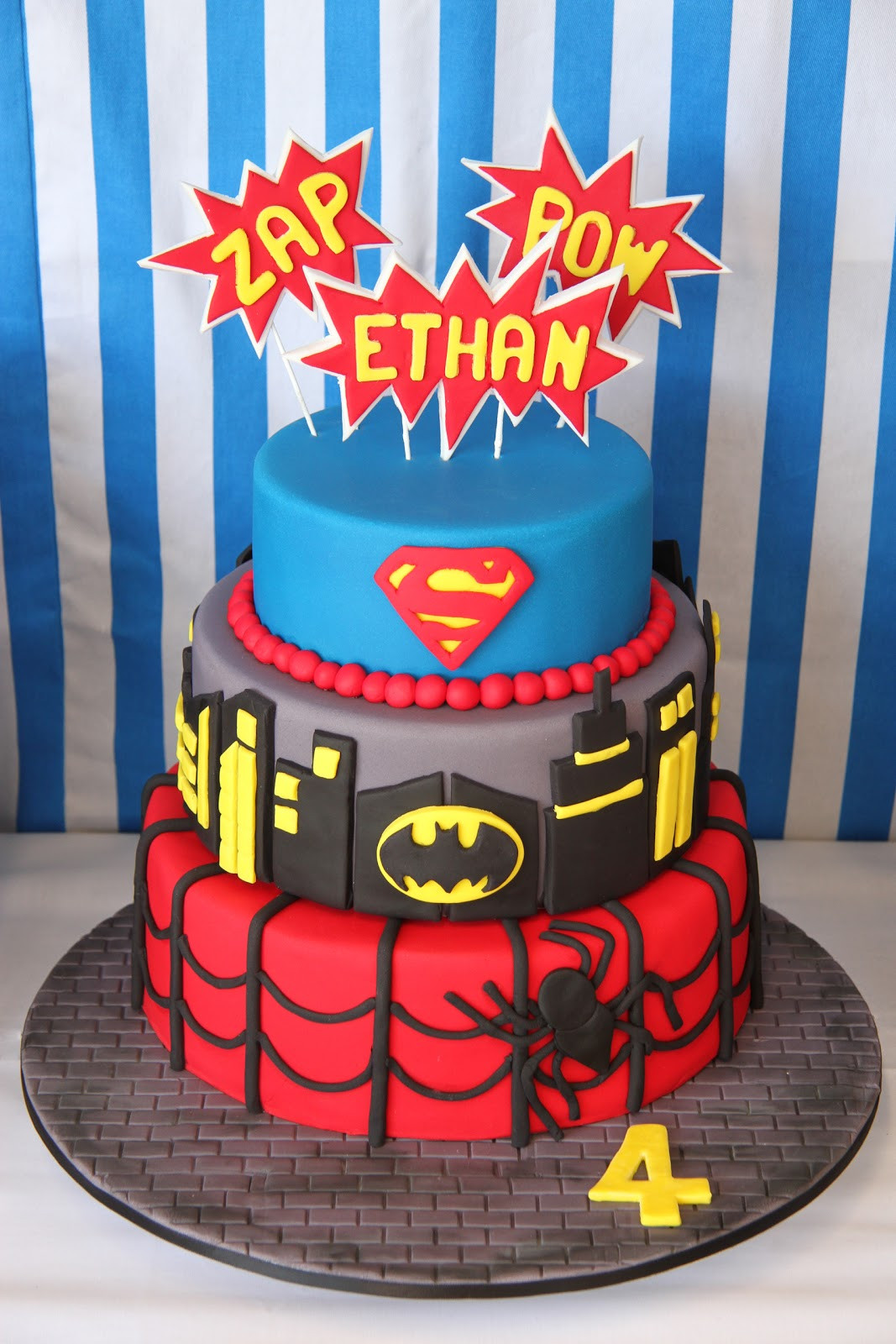 Superhero Birthday Cake
 Leonie s Cakes and Parties SUPERHERO PARTY