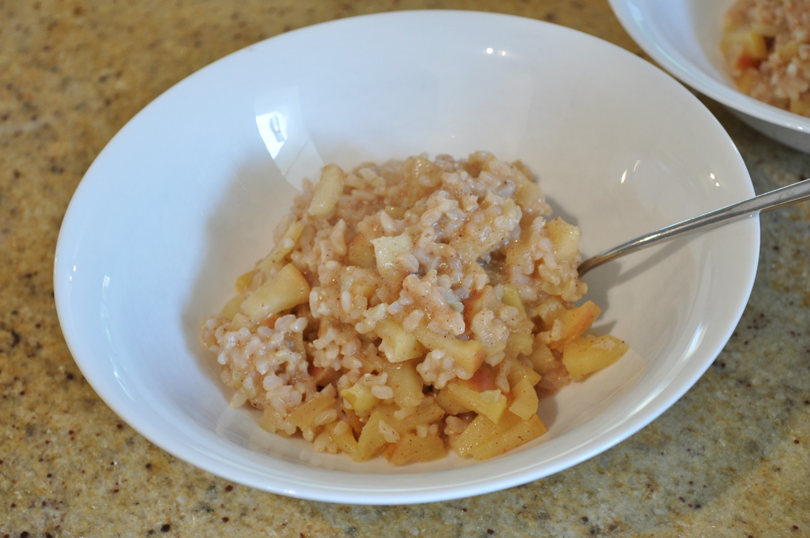 Sweet Brown Rice
 Sweet brown rice with apple for breakfast Claire K Creations