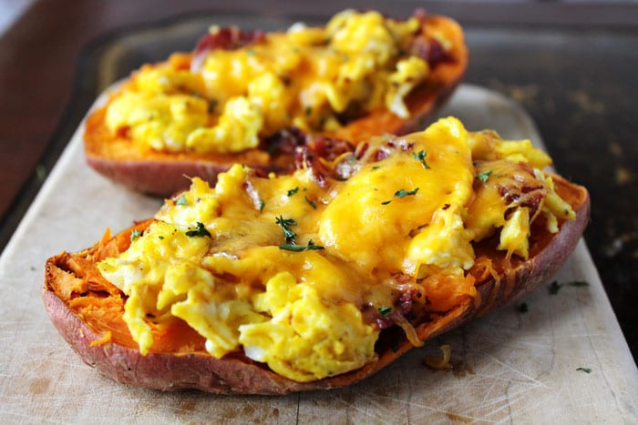 Sweet Potato Breakfast Recipes
 Breakfast Stuffed Sweet Potatoes Smile Sandwich