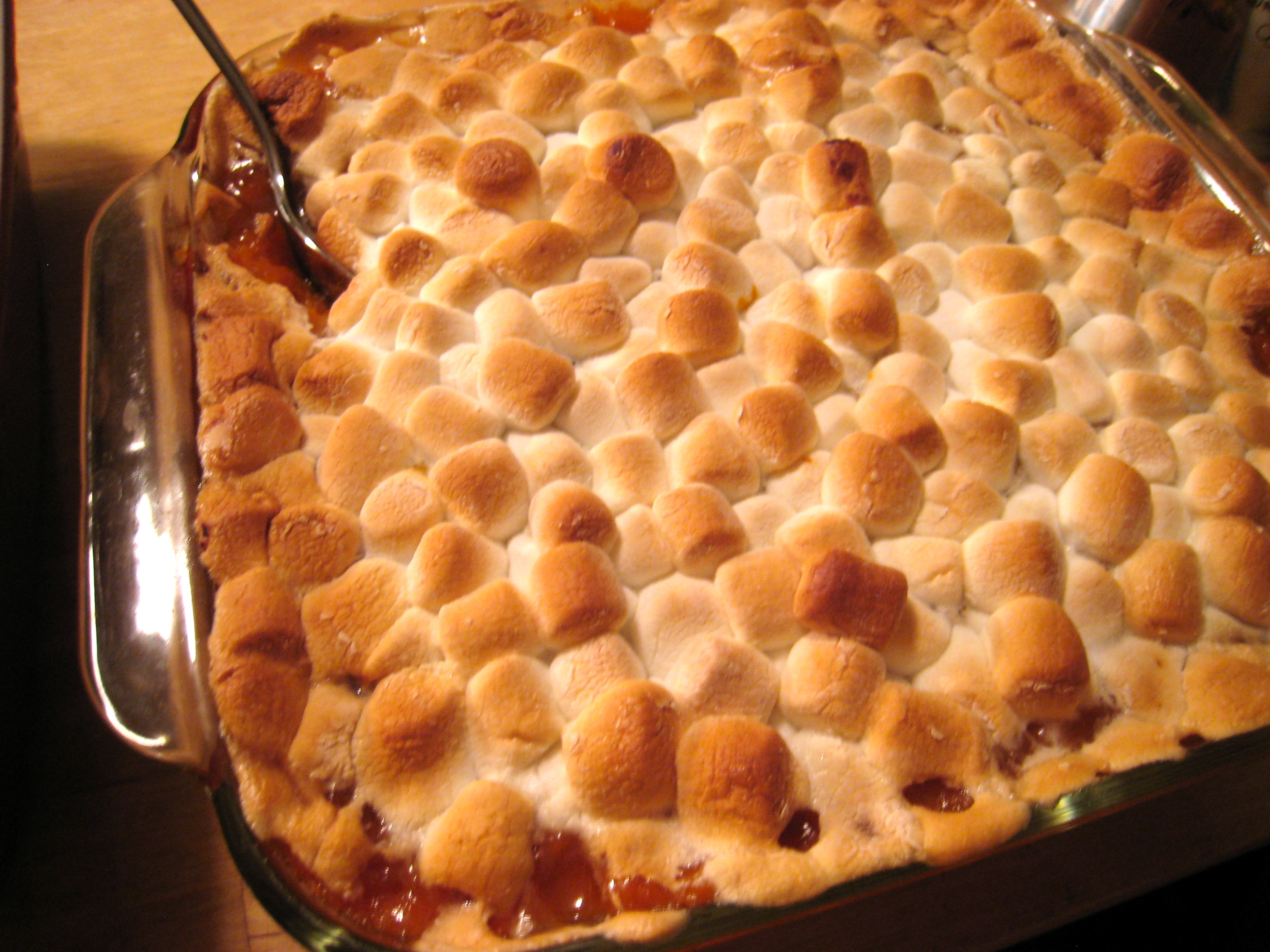 Sweet Potato Marshmallow
 Maple Syrup Sweet Potatoes Topped with Tiny Marshmallows