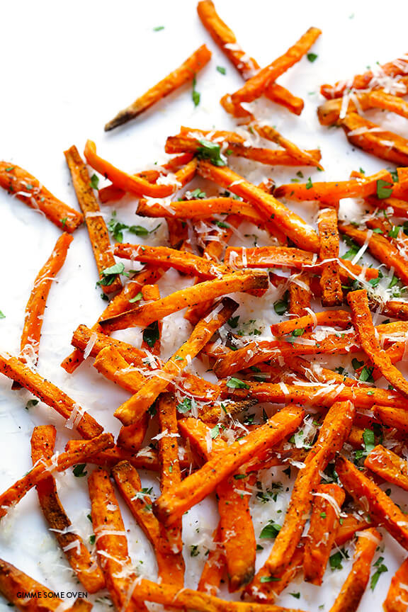 Sweet Potato Oven Fries
 Parmesan Baked Sweet Potato Fries