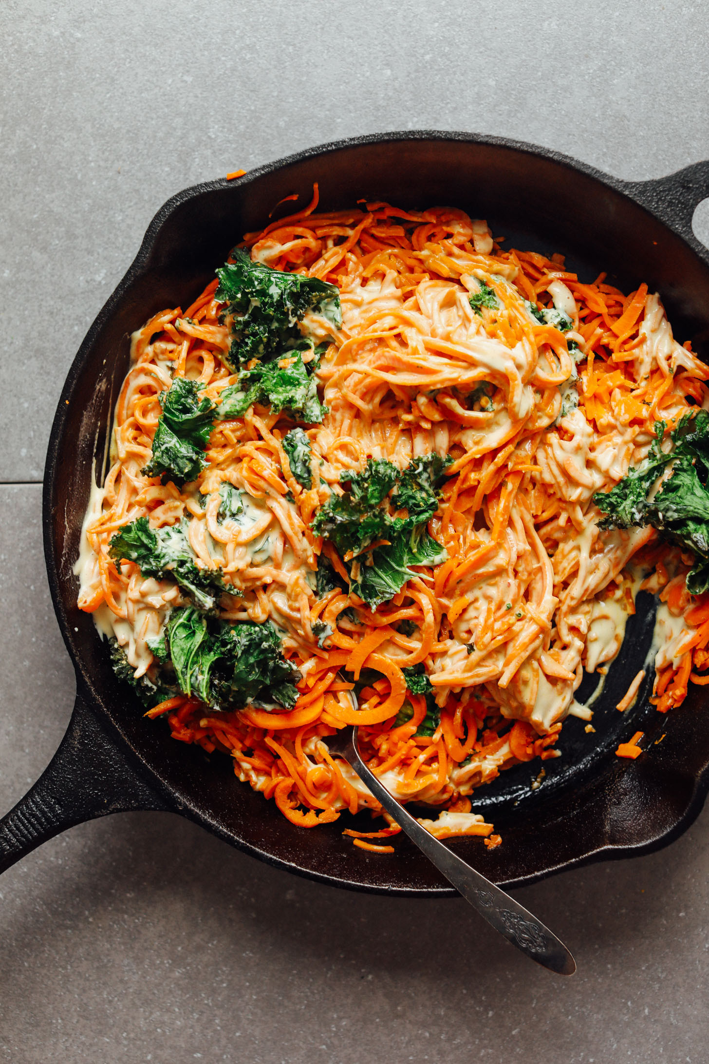 Sweet Potato Pasta
 Garlicky Alfredo Sweet Potato Noodles