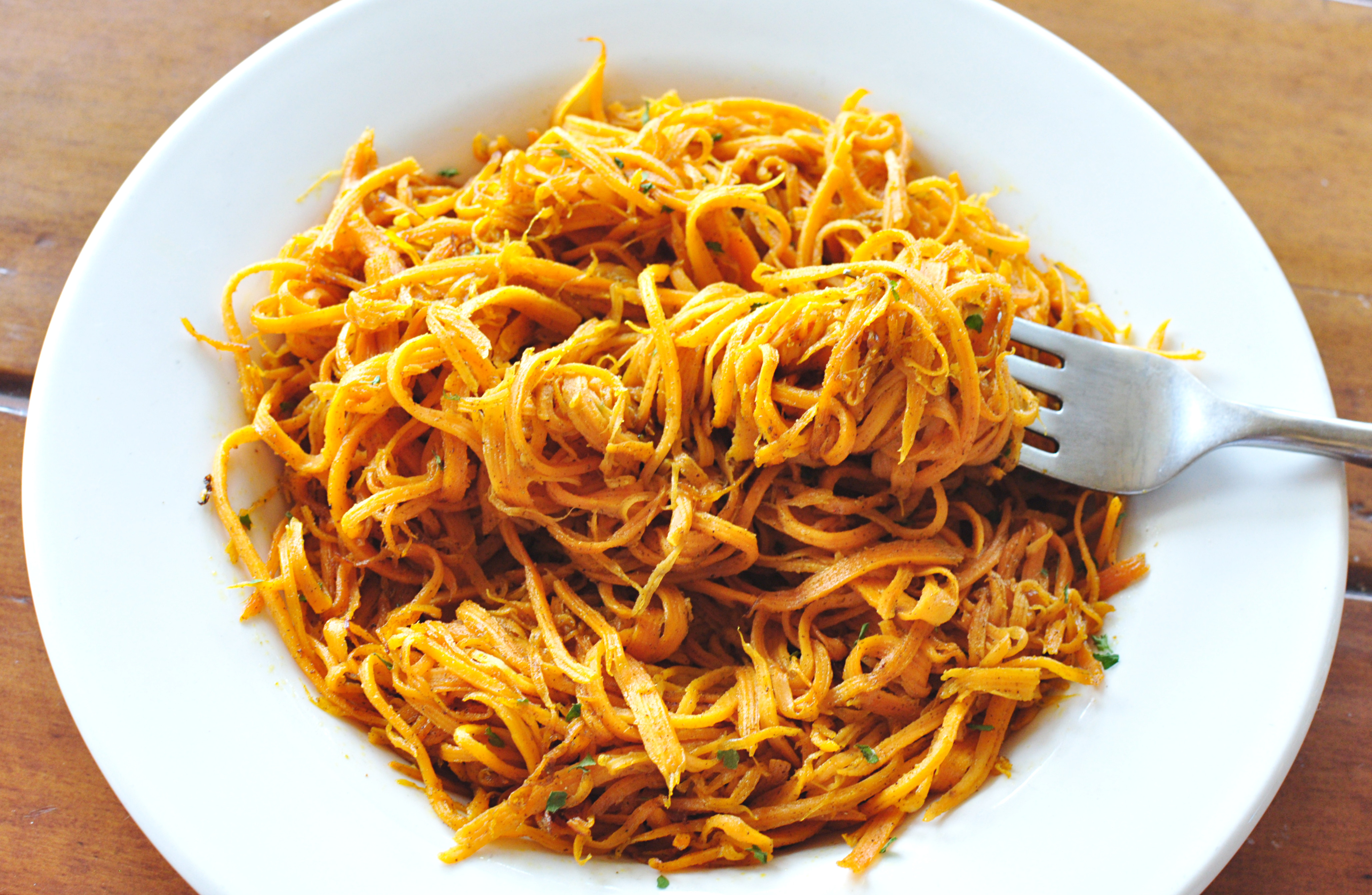 Sweet Potato Pasta
 Angel Hair Sweet Potato Pasta with a Savory Sage Sauce