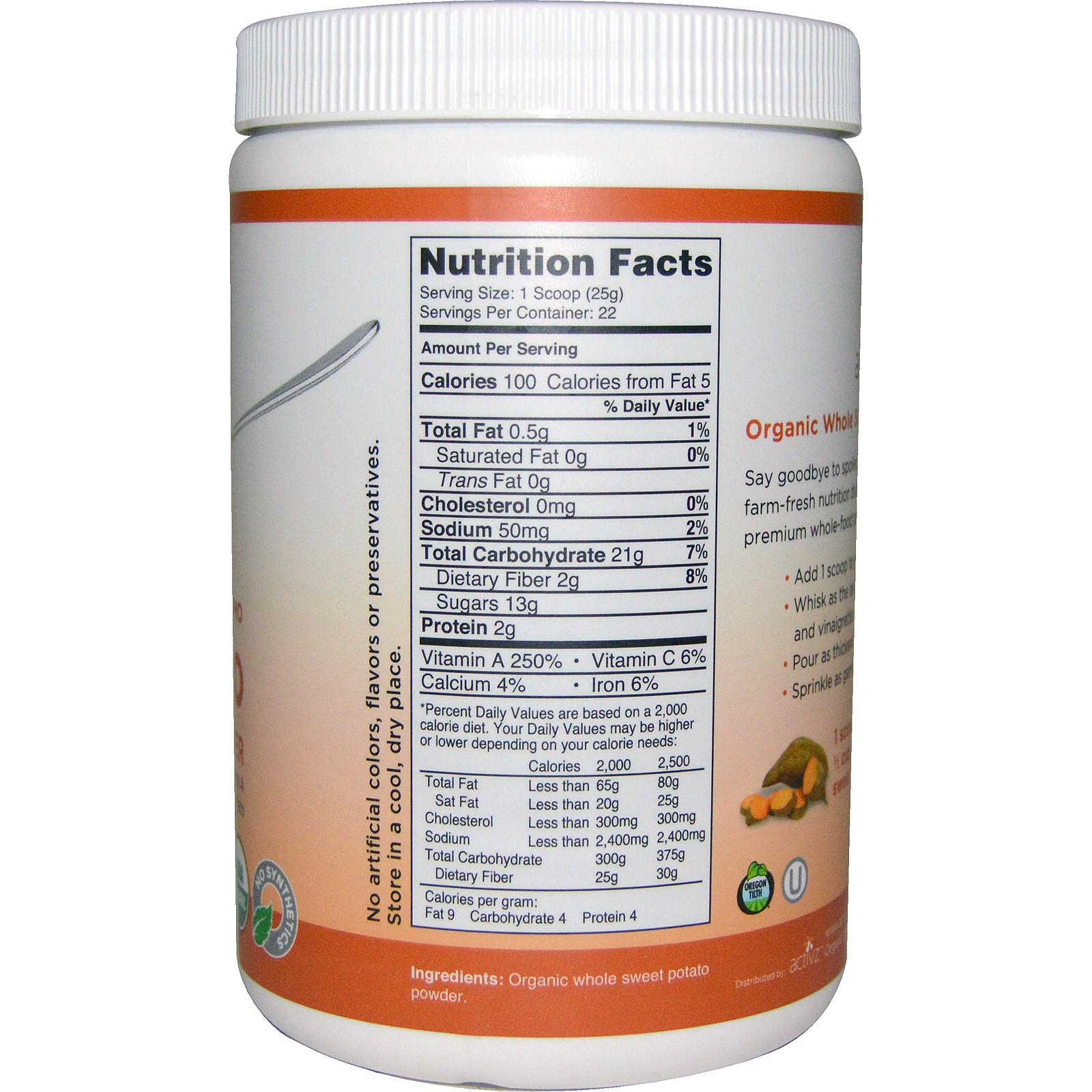 Sweet Potato Powder
 Activz Sweet Potato Powder 3 4 oz 550 g iHerb