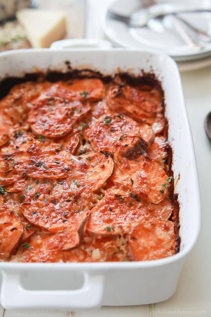 Sweet Potato Recipe Healthy
 Cheesy Scalloped Sweet Potatoes Casserole