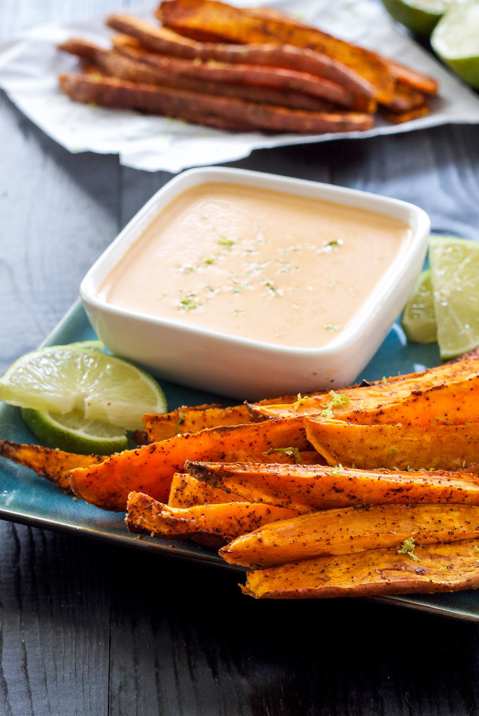 Sweet Potato Sauces
 Chili Lime Sweet Potato Fries with Honey Chipotle Dipping