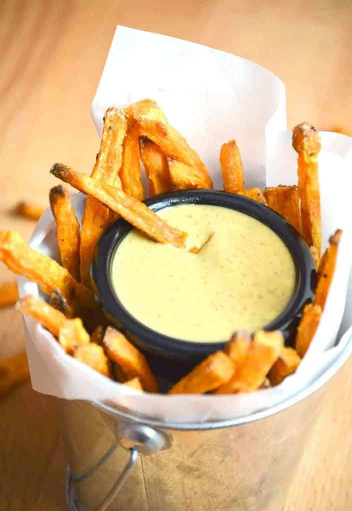 Sweet Potato Sauces
 Baked Sweet Potato Fries with Maple Mustard Dipping Sauce