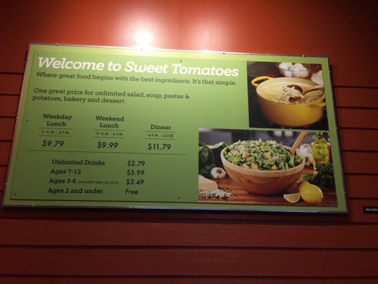 Sweet Tomato Buffet Price
 Sweet tomatoes buffet prices Print Discount