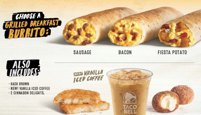 Taco Bell Dessert Menu
 Taco Bell Tests $3 Breakfast Meal Deal