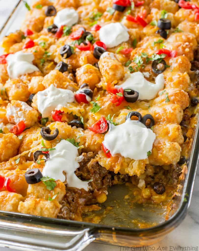 Tater Tot Casserole With Corn
 Tater Taco Casserole The Girl Who Ate Everything