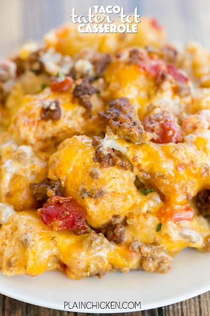 Tater Tot Casserole With Cream Of Chicken
 Taco Tater Tot Casserole