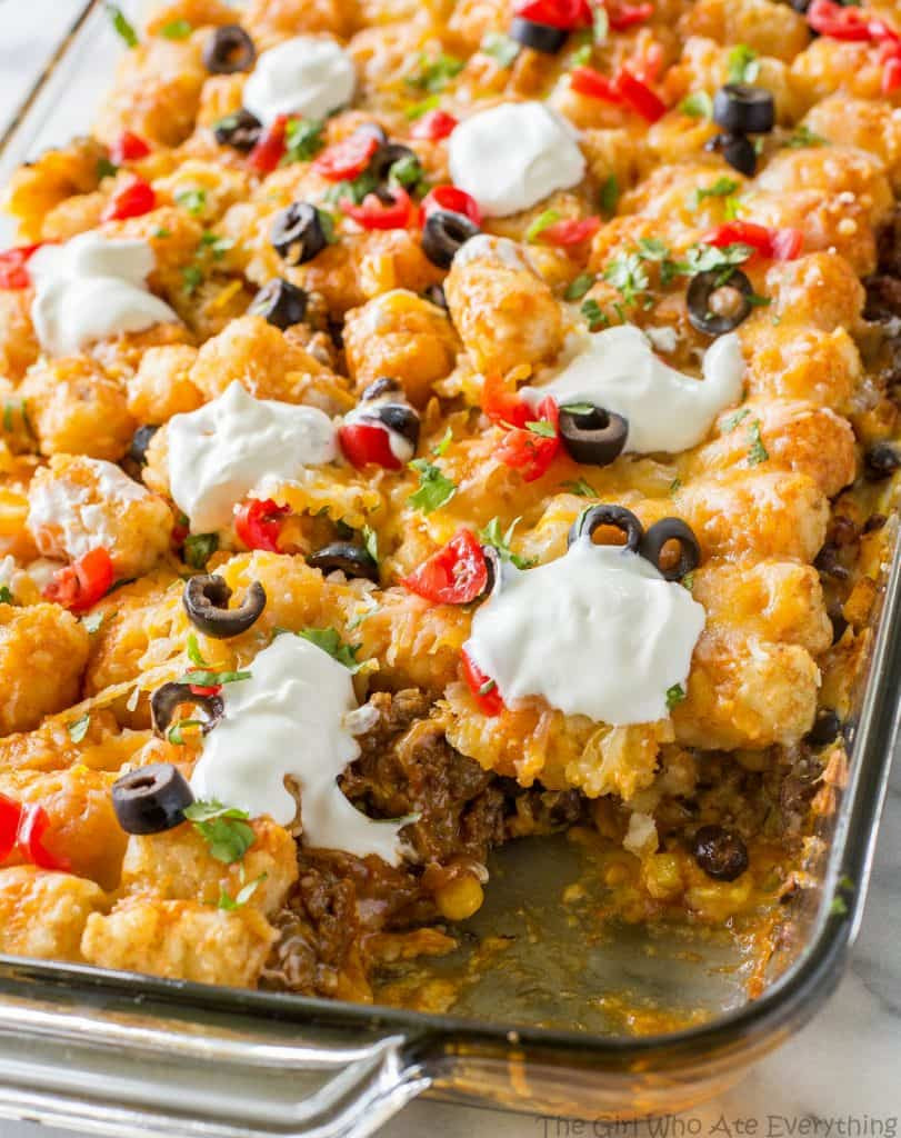 Tater Tots Casserole
 Tater Taco Casserole The Girl Who Ate Everything