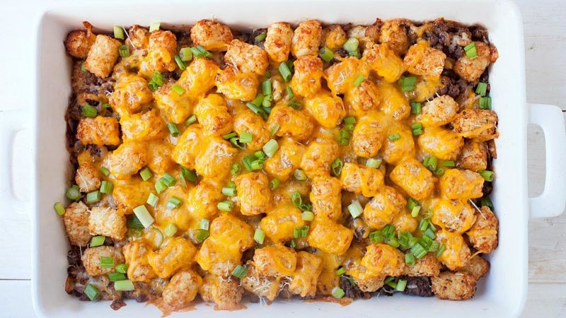Tater Tots Casserole
 Three Cheese Beef Tater Tot Casserole Recipe Tablespoon