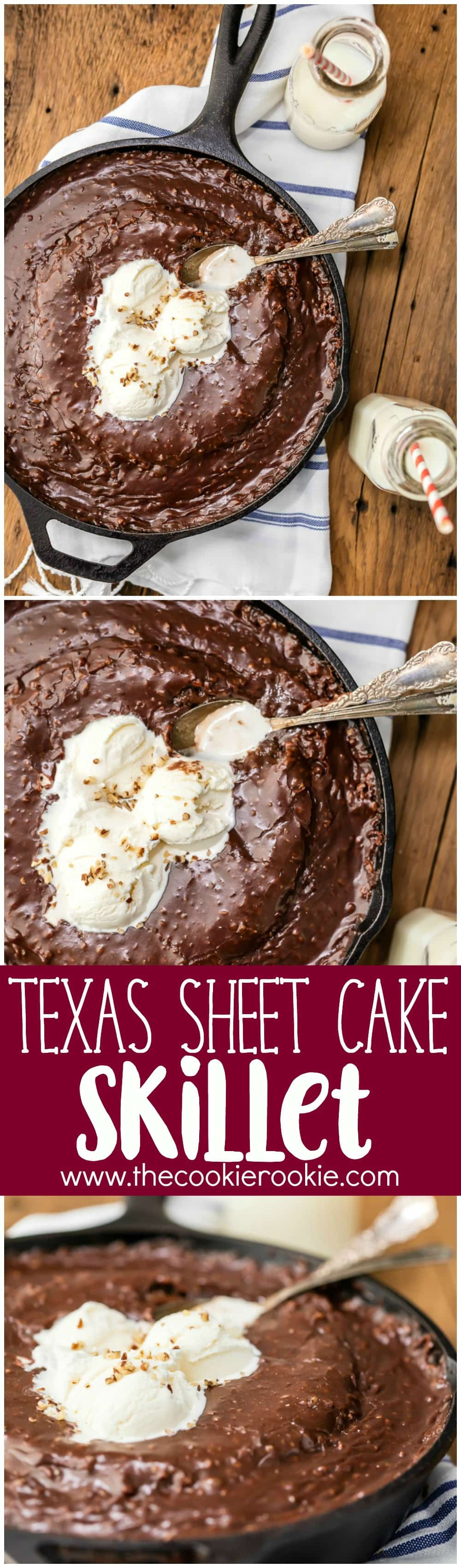 Texas Sheet Cake Recipe
 Gooey Texas Sheet Cake Skillet The Cookie Rookie