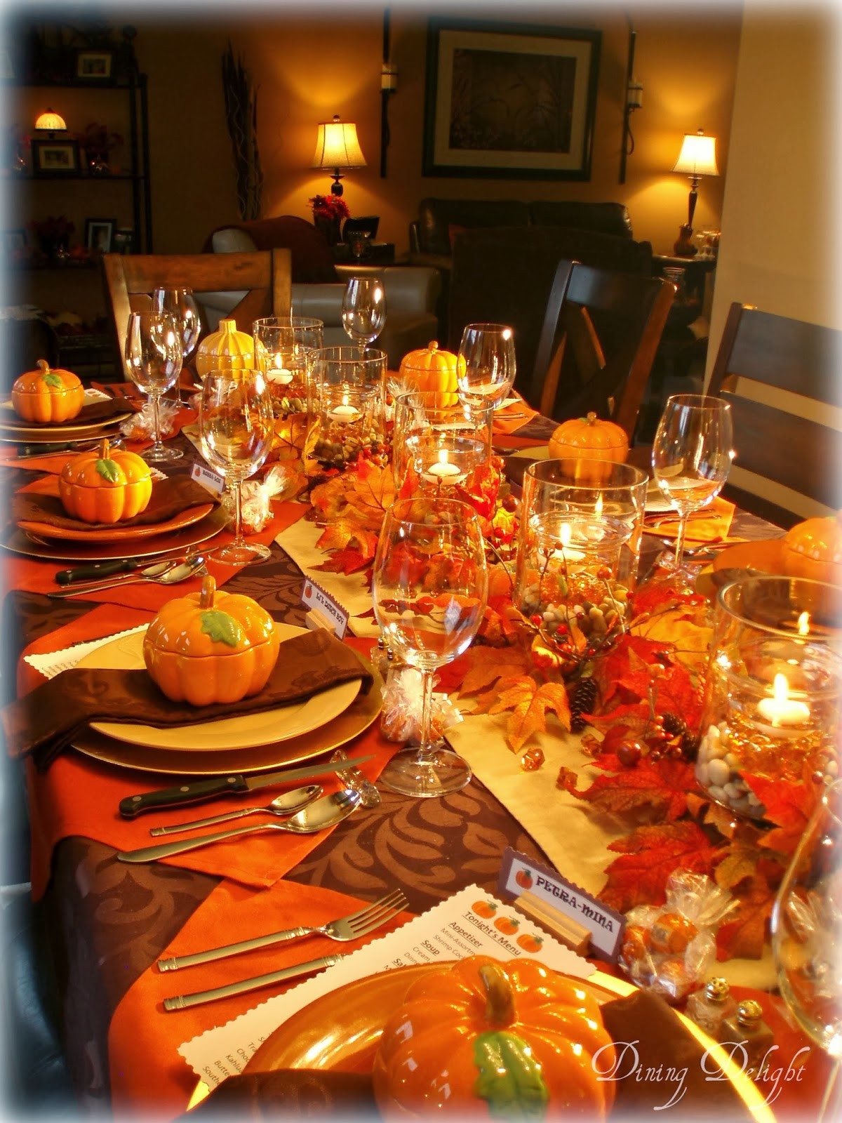 Thanksgiving Dinner Table
 Dining Delight Fall Dinner Party for Ten