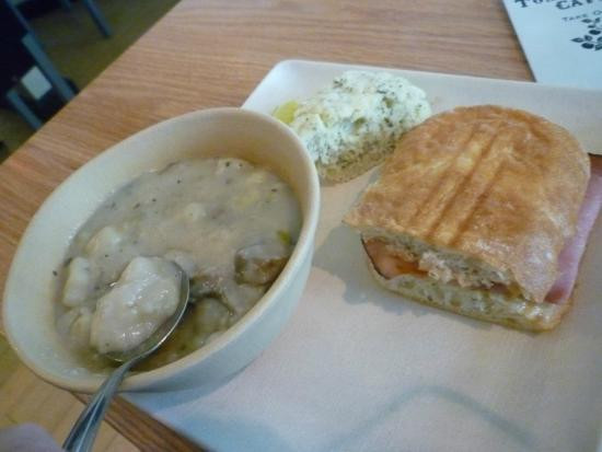 Tomato Pie Cafe Harrisburg
 Panini with mushroom soup Picture of Tomato Pie Cafe