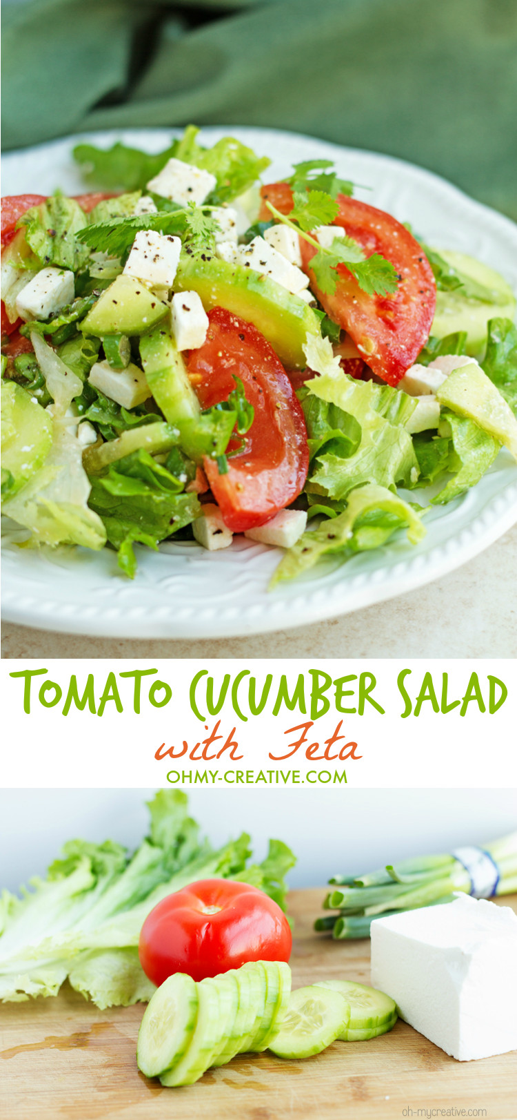 Tomato Salad Recipe
 Tomato Cucumber Salad With Feta Oh My Creative