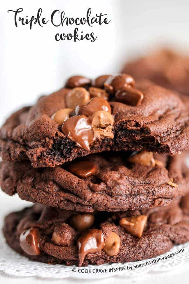 Triple Chocolate Cookies
 Easy Triple Chocolate Cookies Spend With Pennies