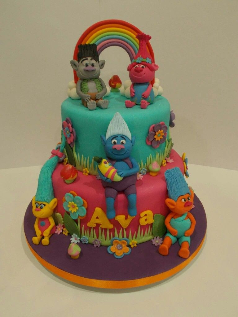 Troll Birthday Cake
 Trolls cake Cakes Pinterest