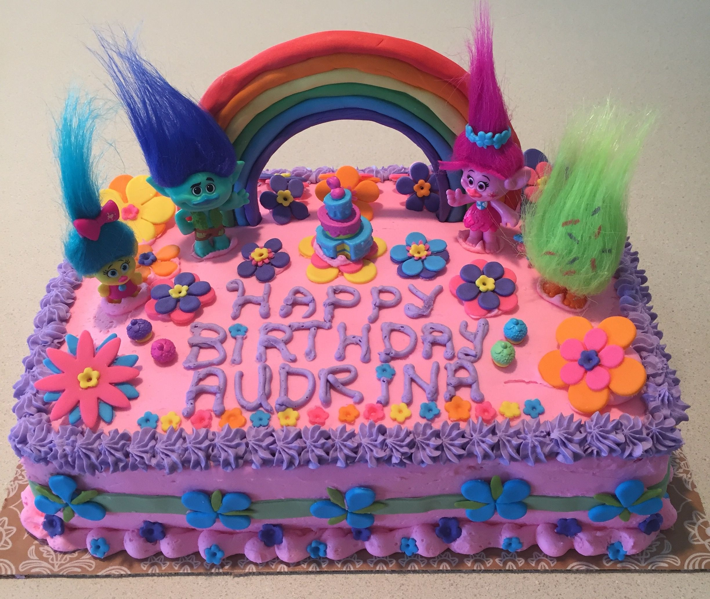 Troll Birthday Cake
 Southern Blue Celebrations TROLLS CAKE & COOKIE IDEAS