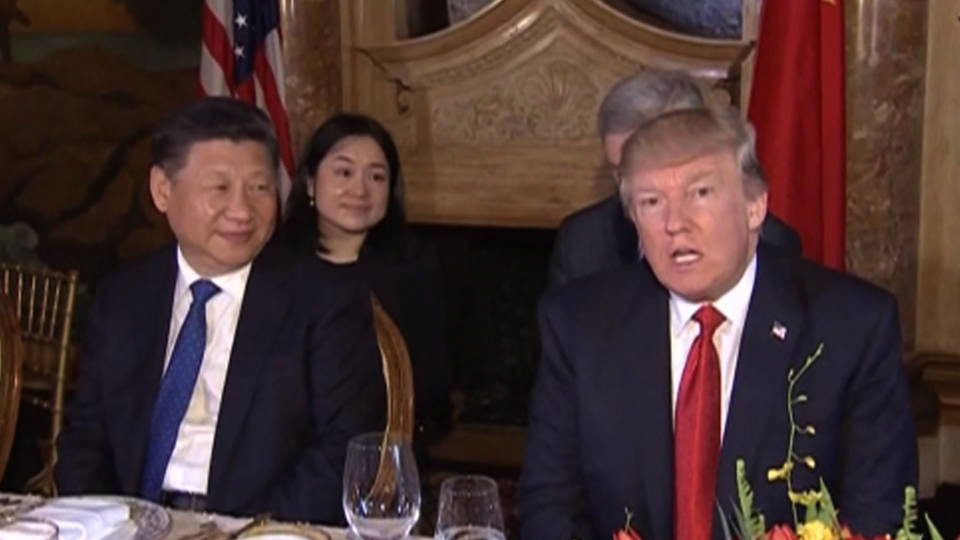 Trump Xi Dinner
 Trump Says He Ordered Missile Strikes over Dessert with