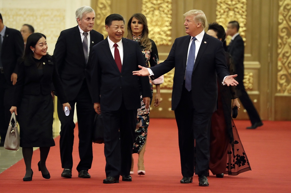 Trump Xi Dinner
 Trump Xi downplay differences during state visit White