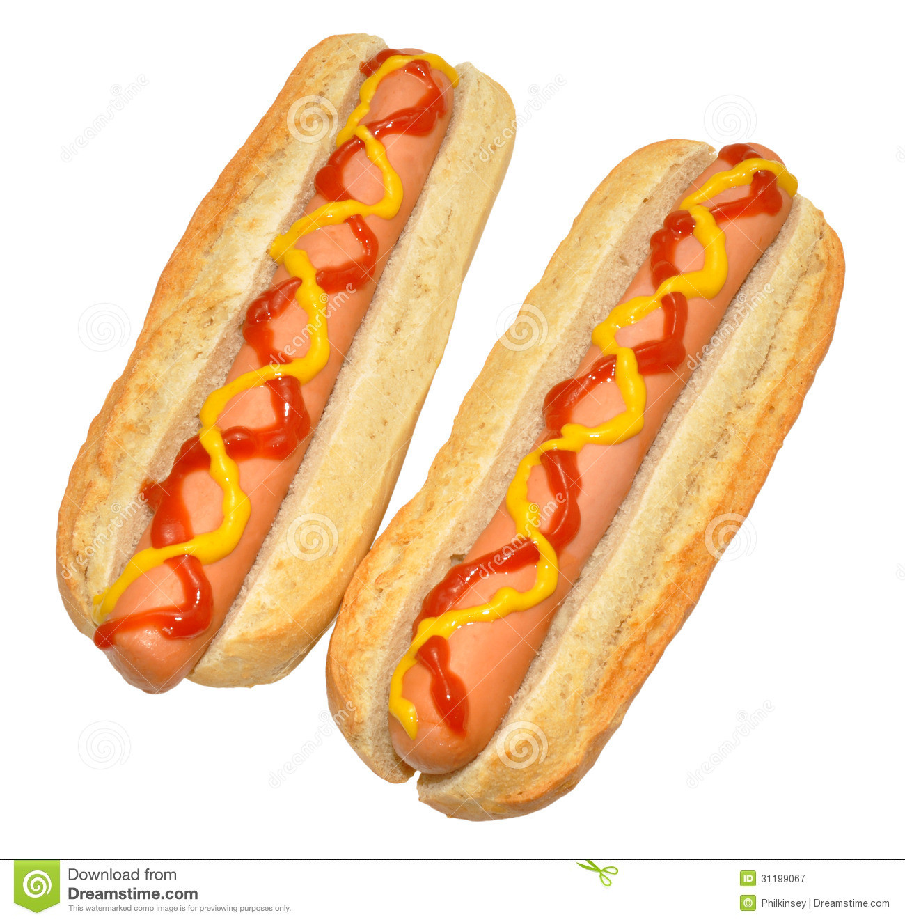 Two Hot Dogs
 Two Hot Dogs Royalty Free Stock graphy Image