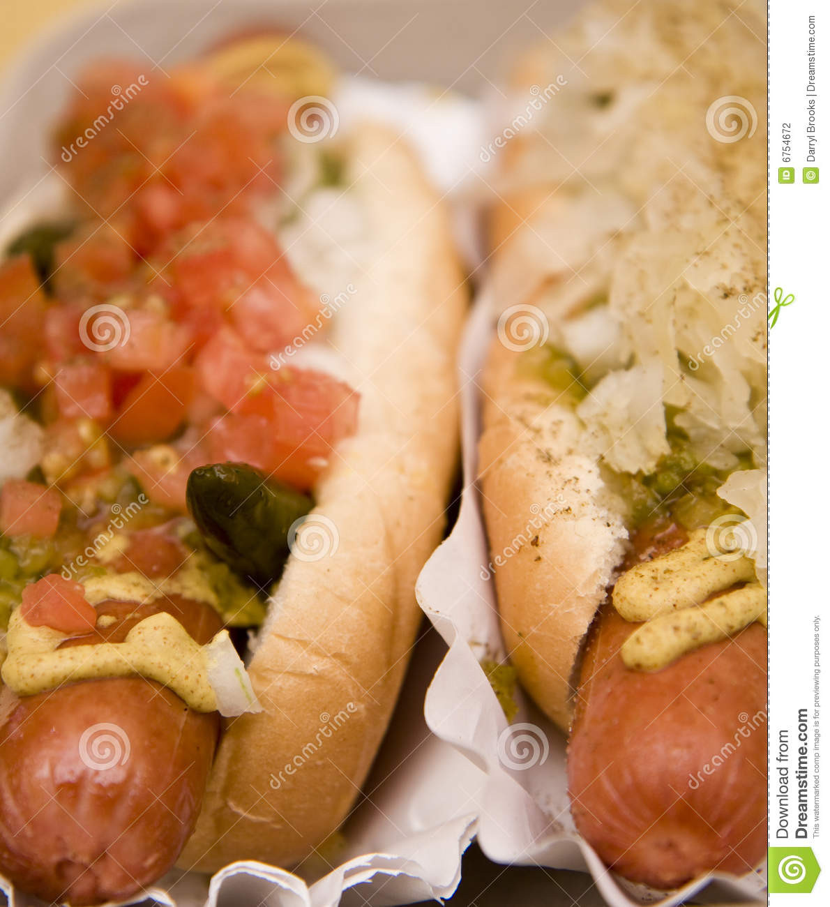 Two Hot Dogs
 Two Hot Dogs Stock graphy Image