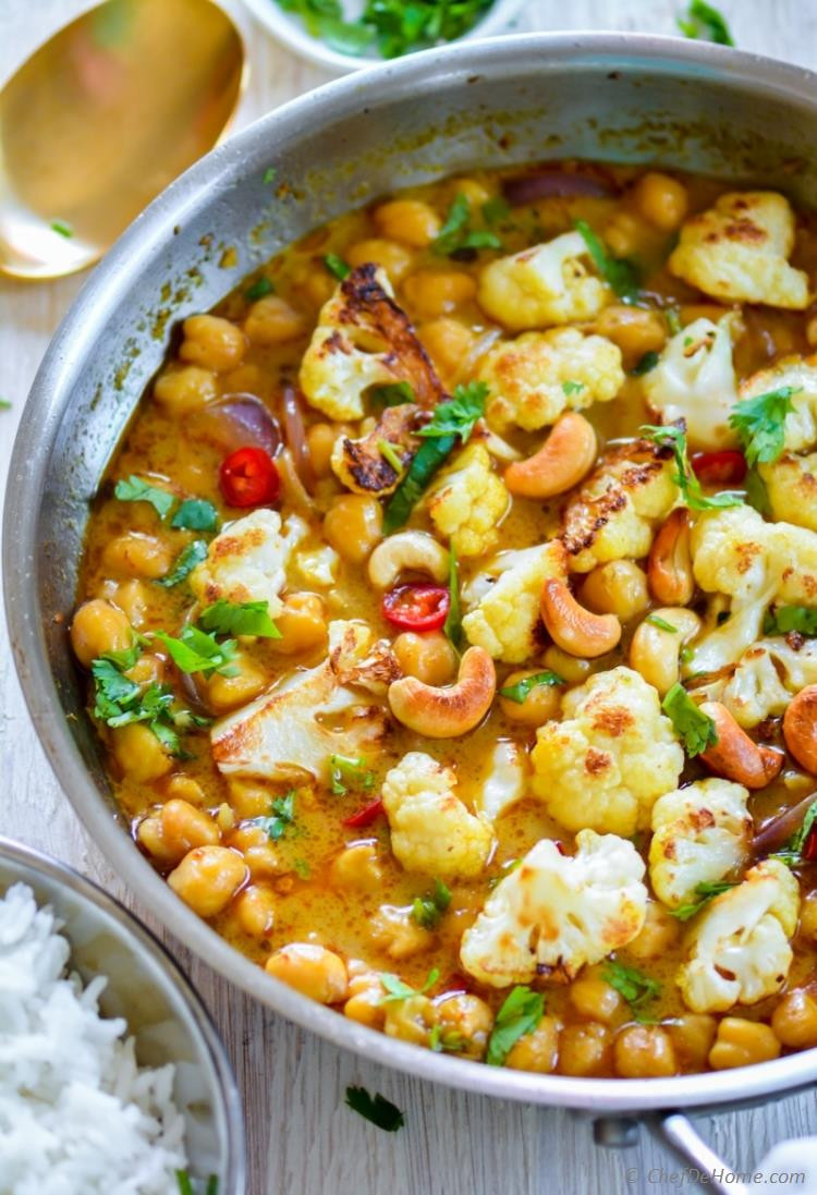 Vegan Chickpea Recipes
 cauliflower chickpea curry recipe
