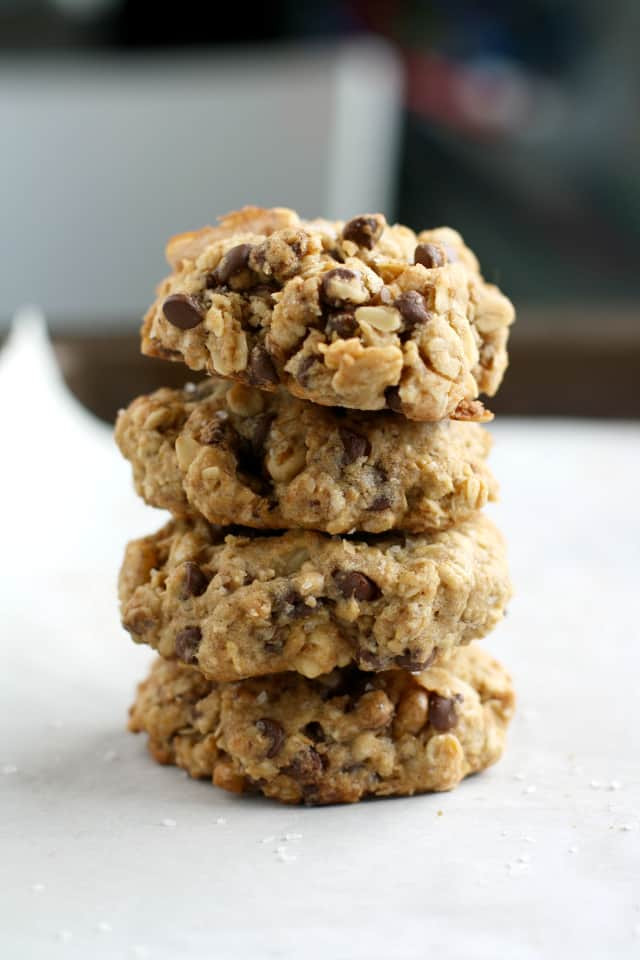 Vegan Oatmeal Chocolate Chip Cookies
 Vegan Salted Chocolate Chip Oatmeal Cookies The Pretty Bee