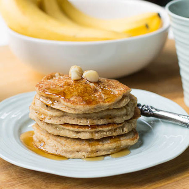 Vegan Oatmeal Pancakes
 Vegan Banana Oatmeal Pancakes with Macadamia Nuts Recipe