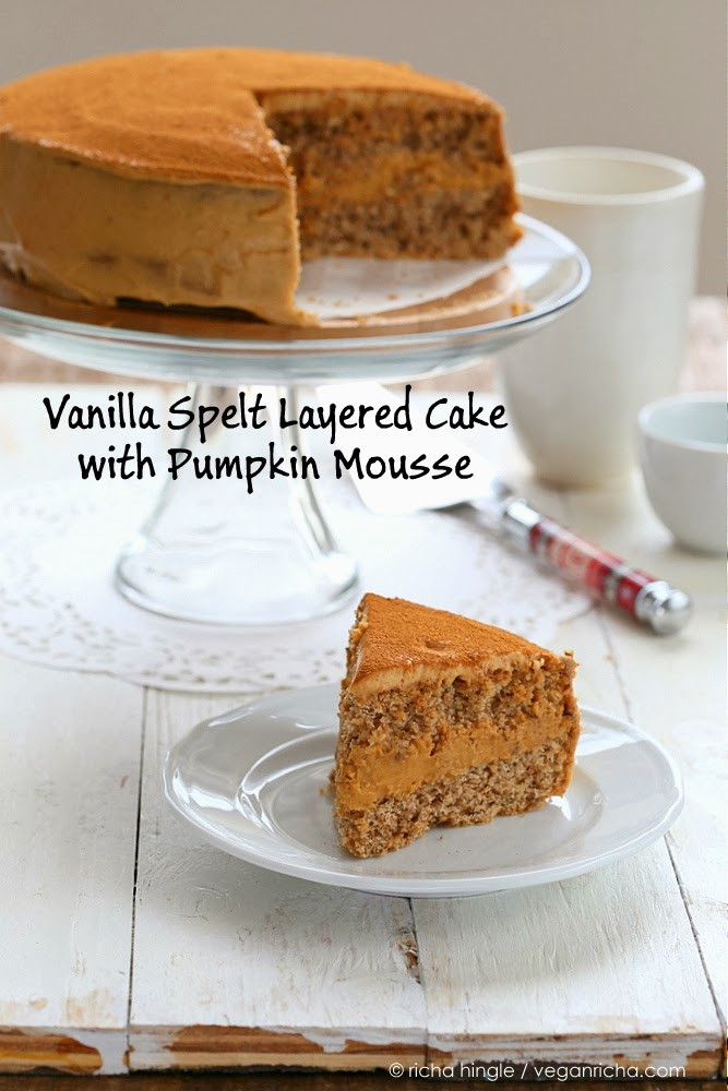Vegan Pumpkin Cake
 Pumpkin Mousse Cake with Vanilla Spelt Sponge Vegan