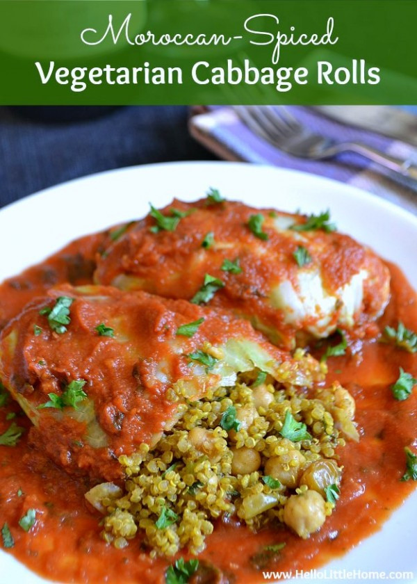 Vegetarian Cabbage Rolls
 Moroccan Spiced Ve arian Cabbage Rolls by Ginnie Leeming