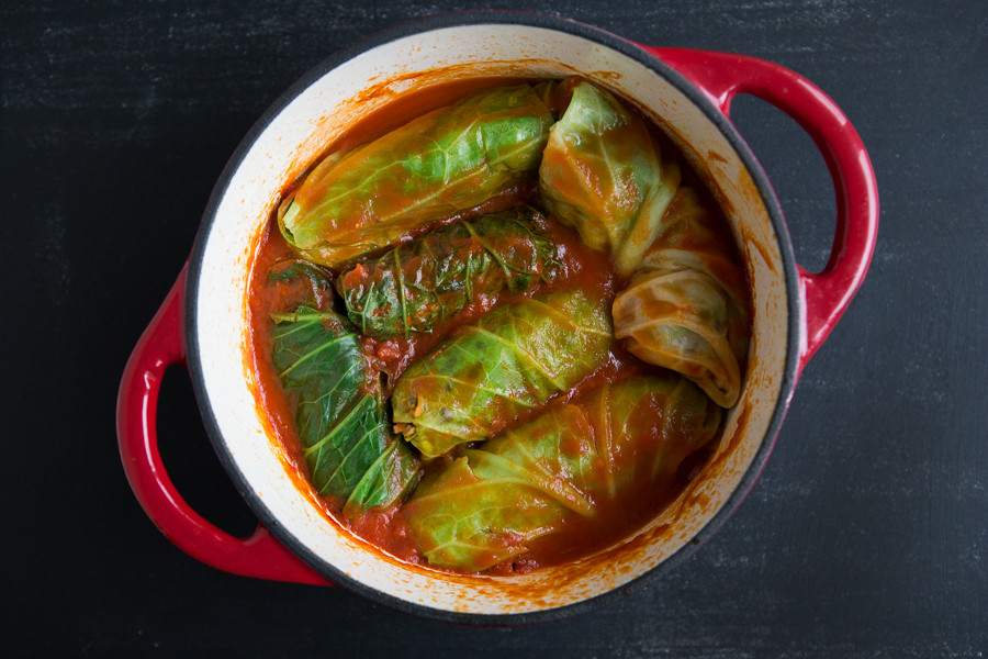 Vegetarian Cabbage Rolls
 Vegan Cabbage Rolls with Tomato Sauce