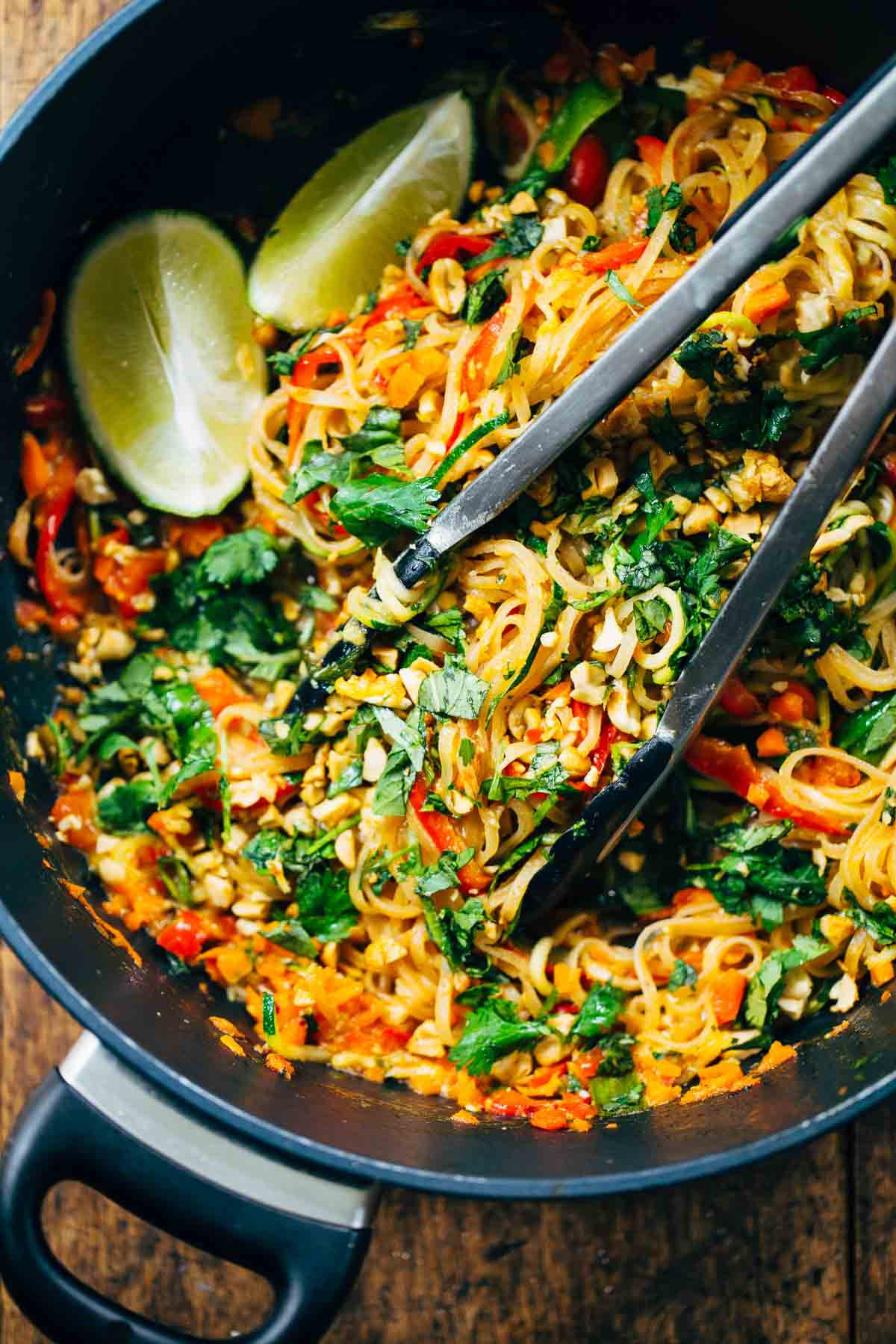 Vegetarian Pad Thai
 Rainbow Ve arian Pad Thai with Peanuts and Basil Recipe