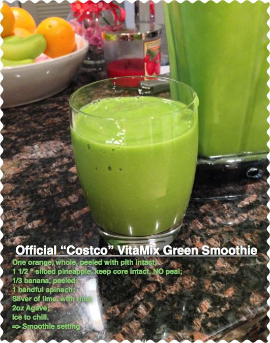 Vitamix Smoothie Recipes
 The official Costco VitaMix Green Smoothie Heaven in a cup
