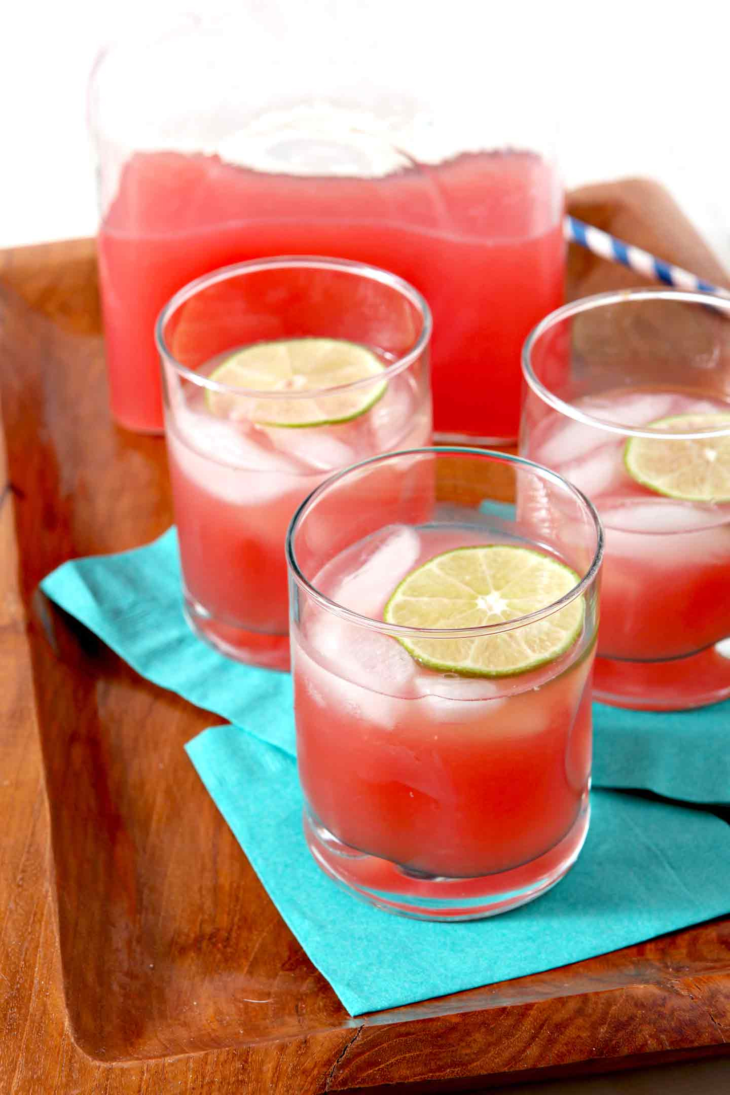 Vodka Watermelon Drinks
 Spiked Watermelon Limeade is the BEST summertime pitcher