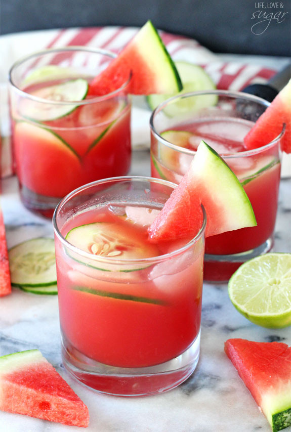 Watermelon Drinks With Rum
 Watermelon Elderflower Cocktail Life Love and Sugar