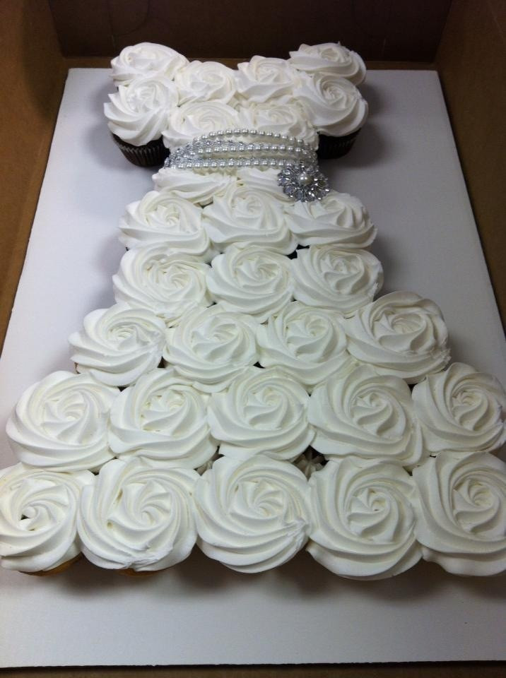 Wedding Dress Cupcakes
 Wedding dress cupcake cake with bling