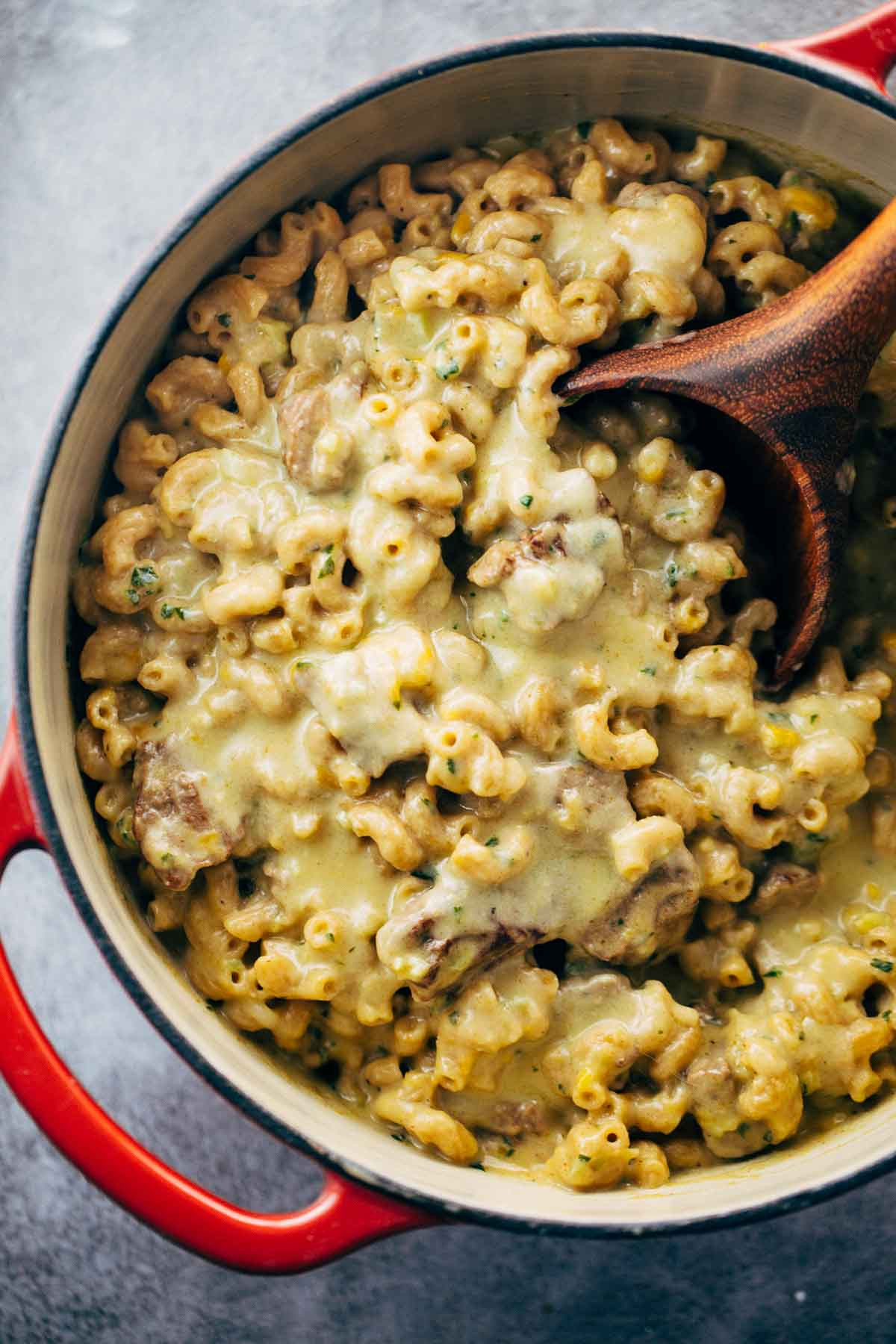 What Meat Goes With Mac And Cheese For Dinner
 Steak and Cheddar Mac and Cheese Recipe Pinch of Yum