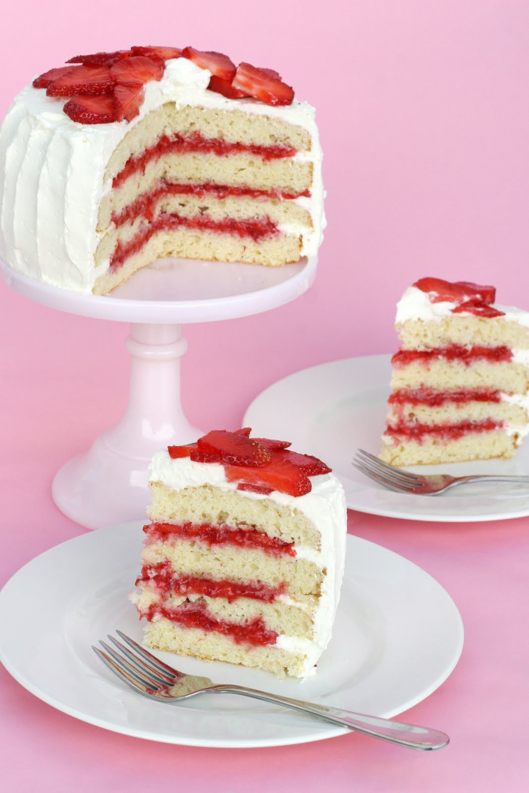 White Cake With Strawberries
 Strawberry Shortcake… Cake – Glorious Treats