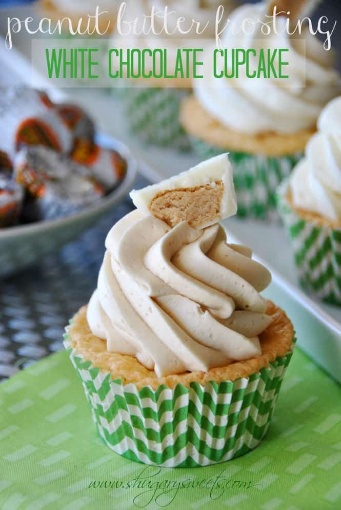White Chocolate Cupcakes
 White Chocolate Cupcakes with Peanut Butter Frosting