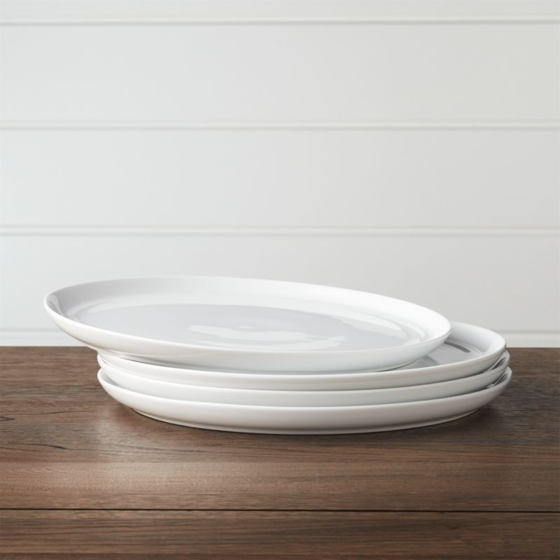 White Dinner Plates
 Set of 4 Hue White Dinner Plates