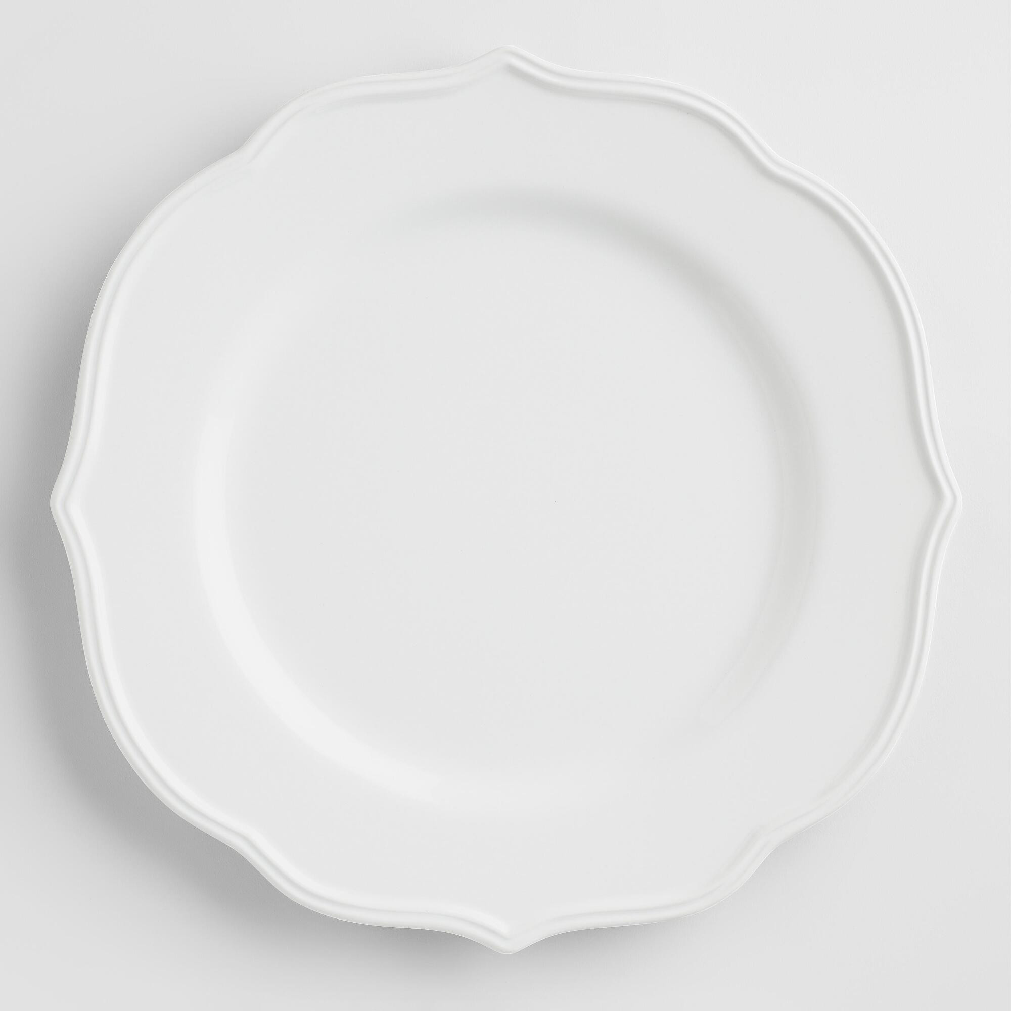 White Dinner Plates
 White Baroque Dinner Plates Set of 4
