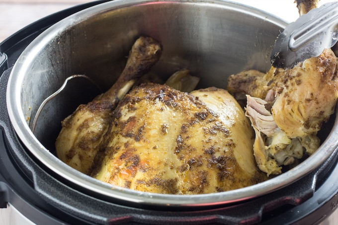Whole Chicken In Instant Pot
 Instant Pot Whole Chicken With Garlic & Herbs Dishing Delish