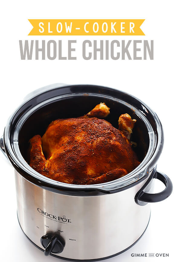 Whole Chicken In Slow Cooker
 Slow Cooker "Rotisserie" Chicken