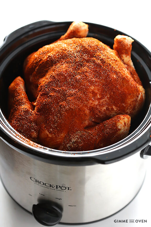 Whole Chicken In Slow Cooker
 Slow Cooker "Rotisserie" Chicken